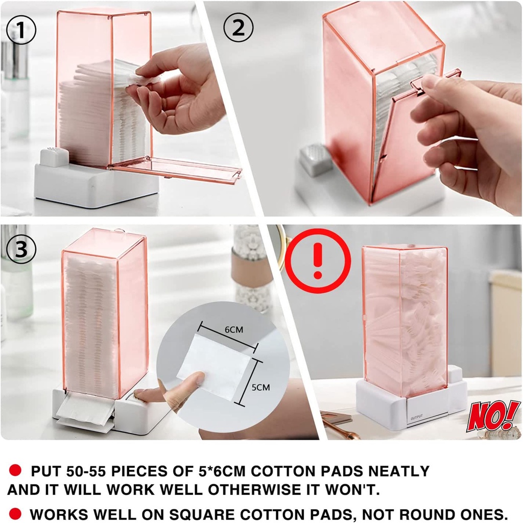 Hộp Đựng Bông Cotton Chống Bụi Hình Chữ Nhật Bằng Nhựa Tái Sử Dụng Tiện Lợi