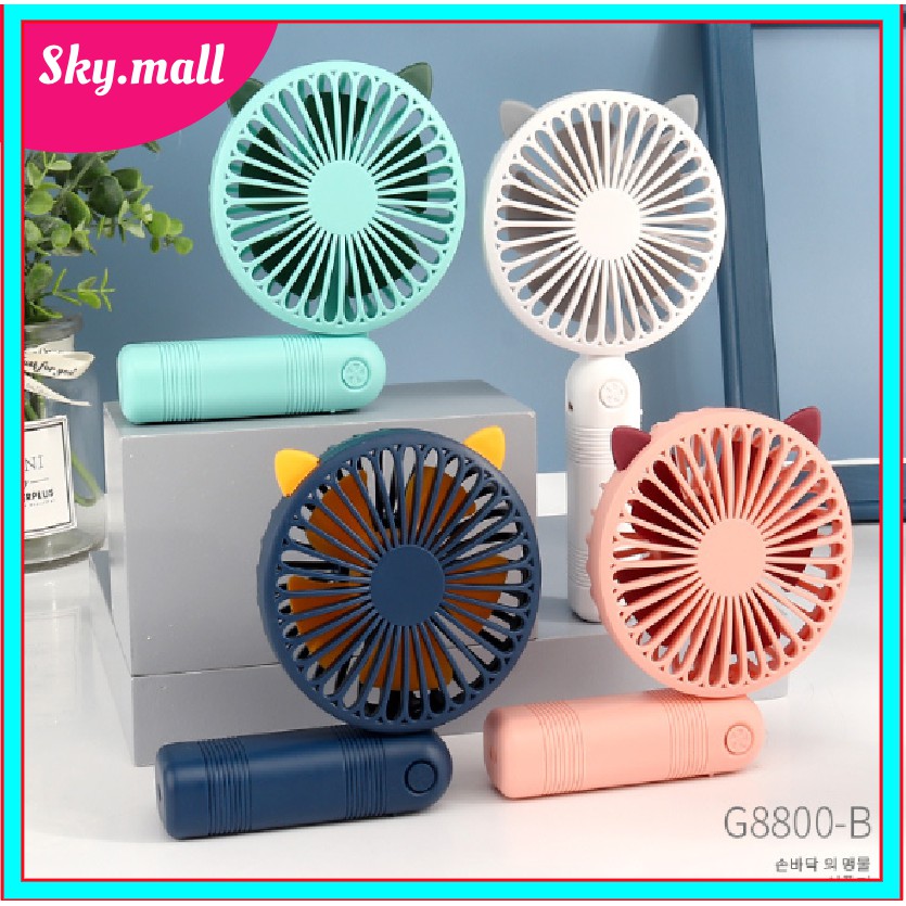 Quạt cầm tay mini, Quạt tích điện cầm tay sạc điện USB tai thú đáng yêu | BigBuy360 - bigbuy360.vn