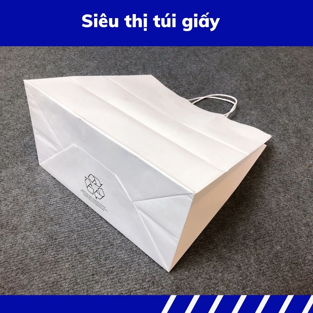 COMBO 50 CHIẾC TÚI GIẤY KRAFT S20: 33x17.5x33cm CÓ QUAI ( ẢNH THẬT)