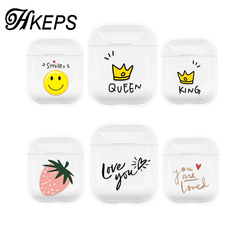 Couple Cartoon Pattern Headphone Case For Apple Airpods 1/2Wireless Bluetooth Earphone Hard PC Cover