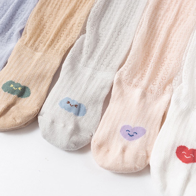 Vớ Cotton Lưới Mỏng Dài Qua Gối Chống Muỗi In Họa Tiết Hoạt Hình Búp Bê Thời Trang Mùa Hè Cho Bé Sơ Sinh 0-1 Tuổi