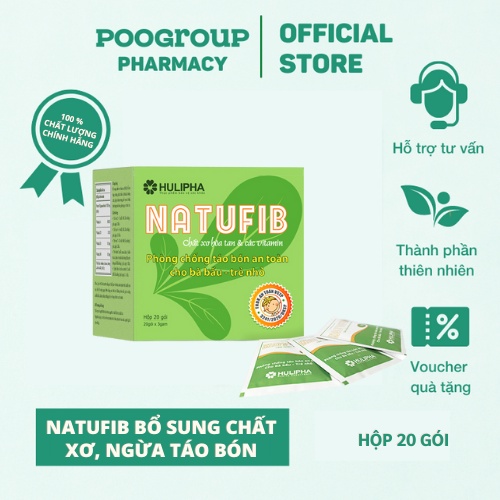 Gói uống Natufib Hulipha chất xơ hòa tan giảm táo bón an toàn ở trẻ sơ sinh - trẻ em, mẹ bầu và sau sinh