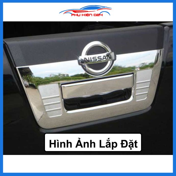 Ốp tay mở cốp Navara 2015-2016-2017-2018-2019-2020-2021 ha màu đen mạ crom trang trí xe chống va đập hiệu quả