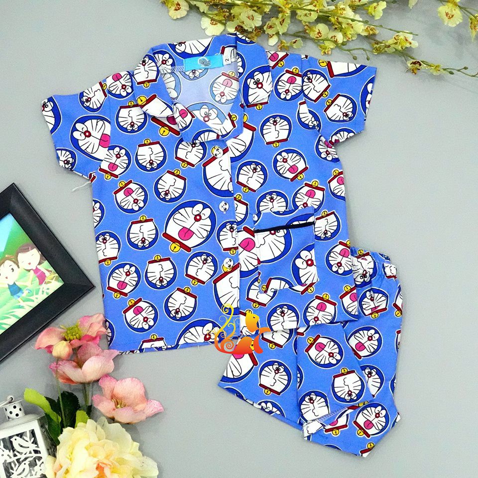 Đồ bộ Pijama Kate Thái - &quot;Chú mèo máy Chuông Vàng&quot; - Cho bé 8 - 38kg