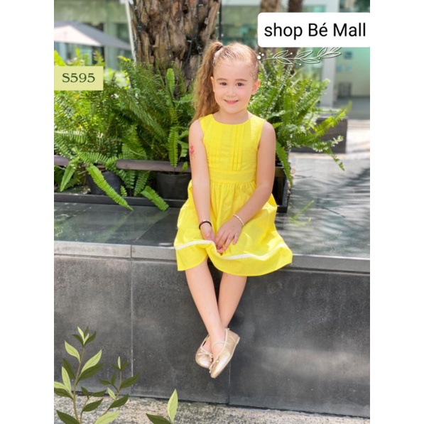 Đầm bé gái Oli River Kids vàng rực rỡ đón nắng chất vải boil hạt