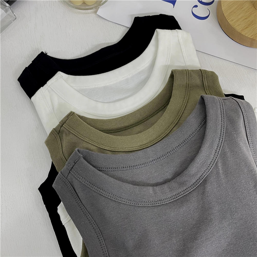 50192 Áo Vest Ngắn Mỏng Vừa Vặn Cổ Tròn