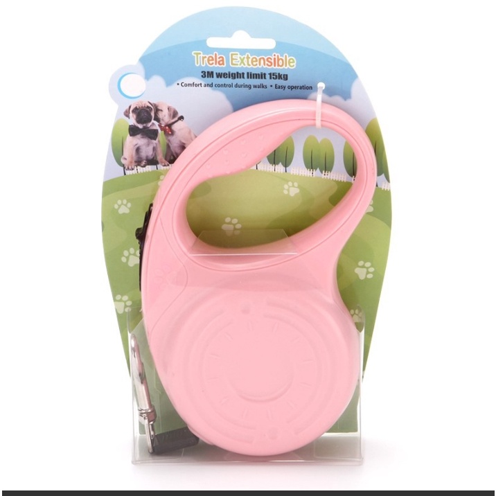 *Hoả tốc* Dây Dắt Chó Mèo Tự Động Thu Gọn - 4 màu - cải tiến nút khoá lẫy tiện dụng