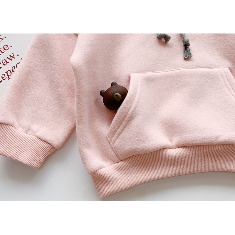 Áo sweater hoodie giữ ấm thời trang thu đông Hàn Quốc 2020 đáng yêu cho bé gái