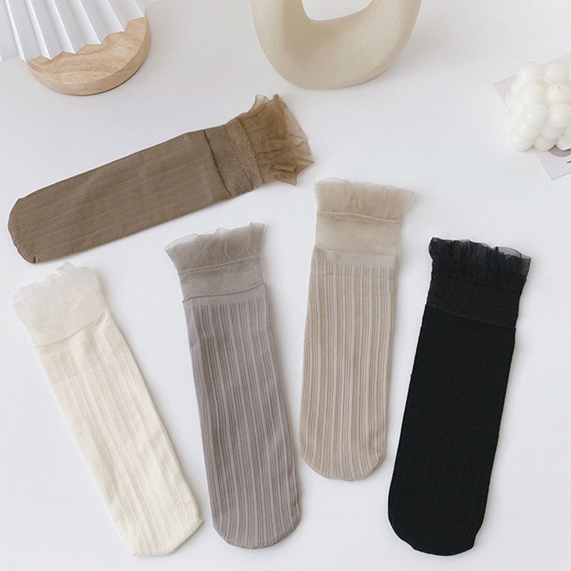 Bộ Năm Đôi Vớ Ren Nhiều Màu Sắc Dành Cho Bé Gái