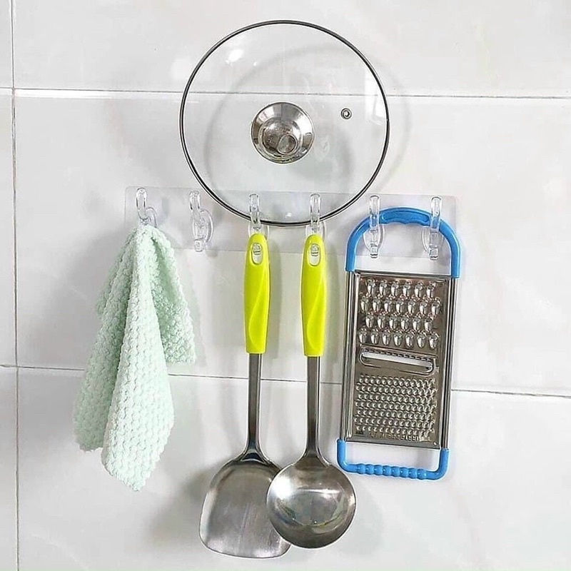 Móc cường lực dính tường móc treo đồ trong suốt tiện lợi