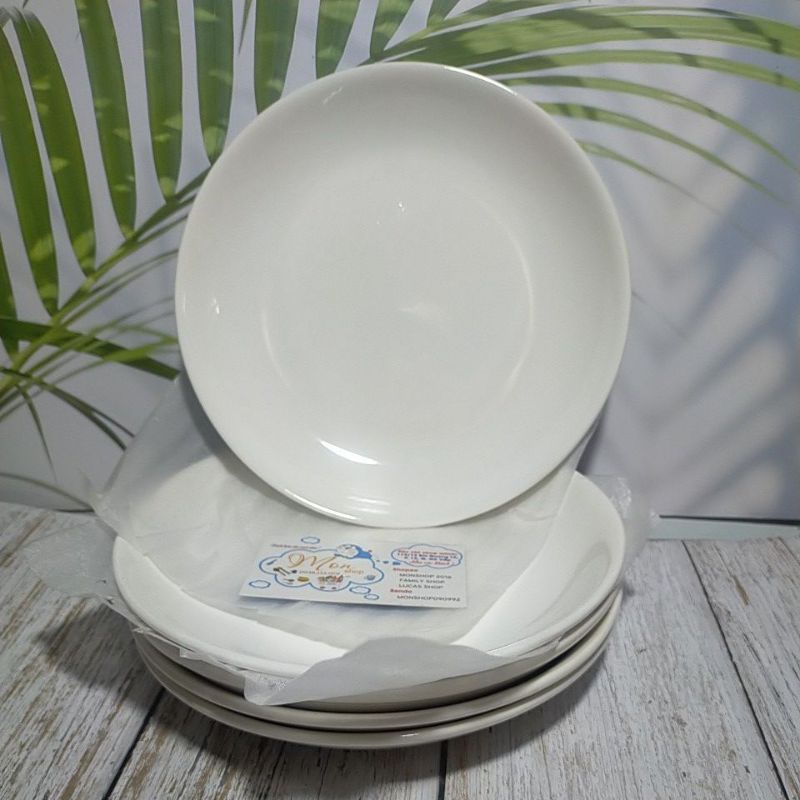 [Gốm sứ]Dĩa sứ trắng Dày lớn 8inch