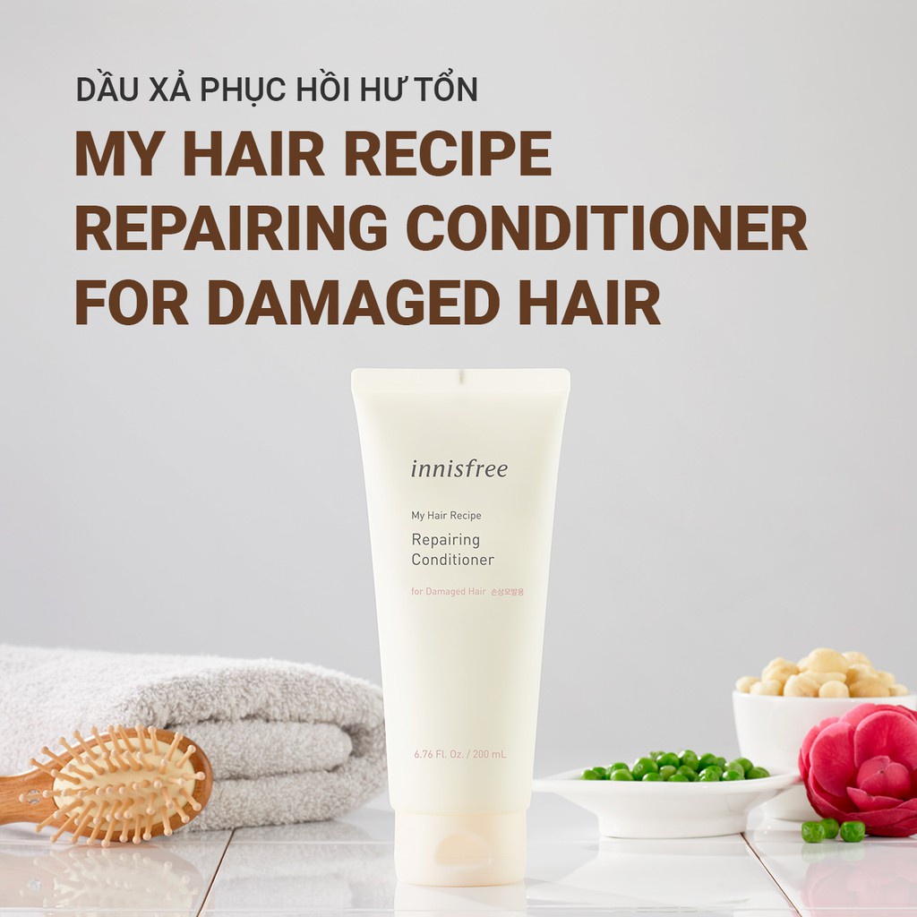 Dầu xả phục hồi hư tổn innisfree My Hair Recipe Repairing Conditioner for Damaged Hair 200ml