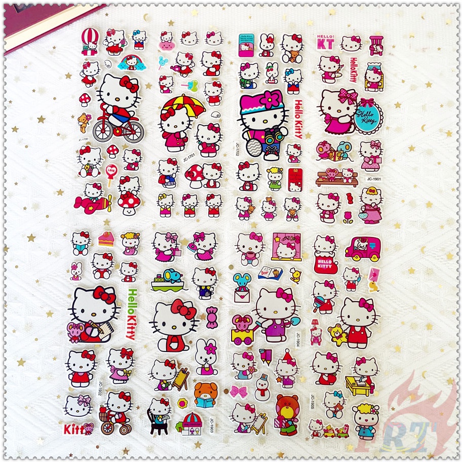 ❀ Sanrio: Hình Dán Phần Thưởng Tự Làm Hello Kitty Q-1 ❀ 1 Miếng Dán Bong Bóng 3D Bằng PVC Chống Nước