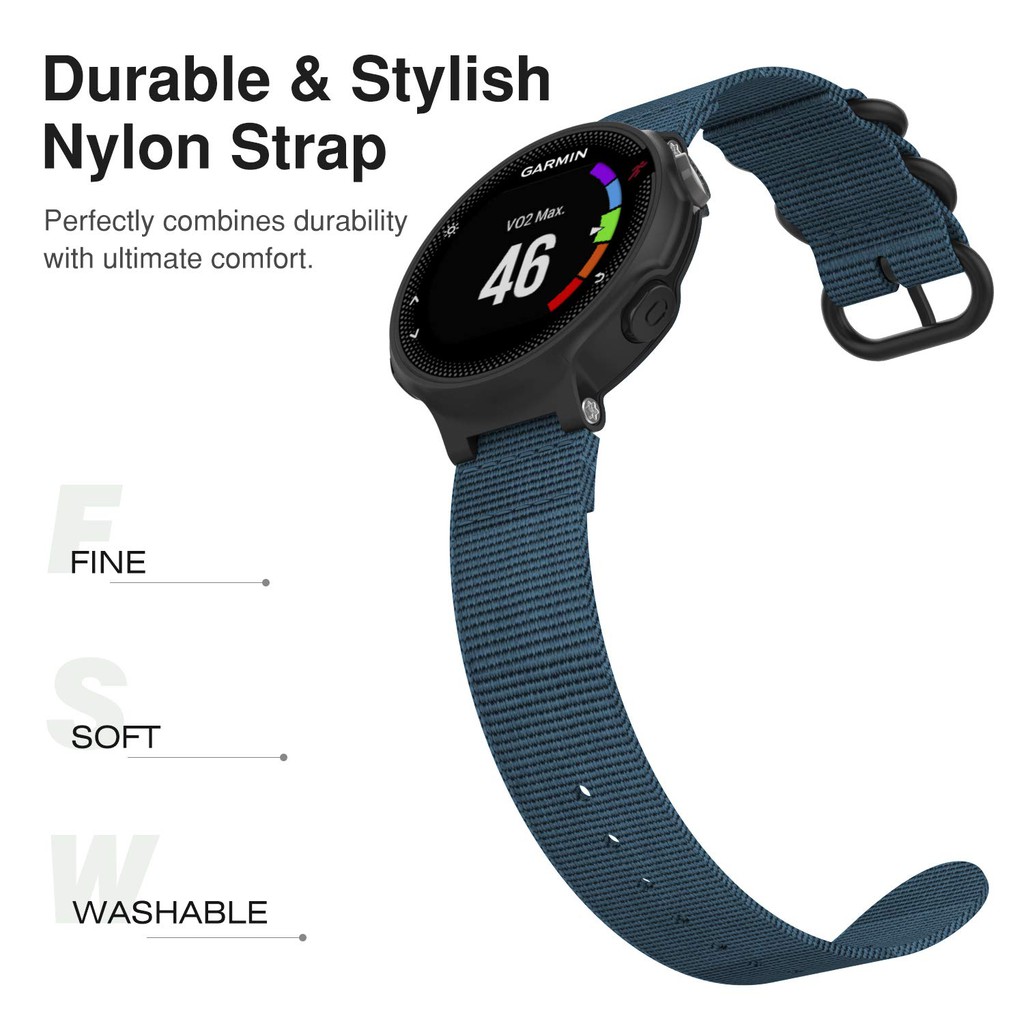 Dây đeo thay thế chống mồ hôi bằng nylon cho đồng hồ Garmin Forerunner 235/220/230/620/630/735XT và Approach S2/S5/S6