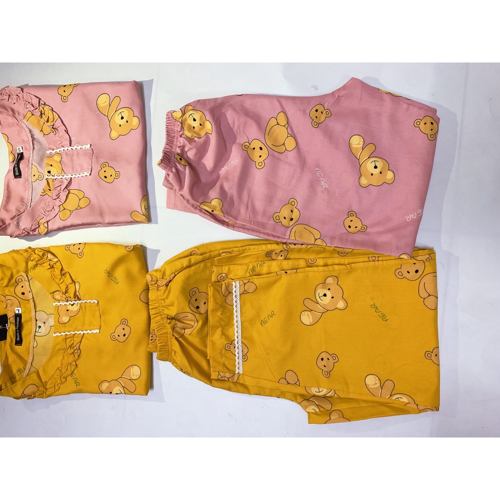 Sale] Đồ bộ mặc nhà,đồ ngủ,quần áo nữ, bộ mặc nhà nữ,bộ lửng họa tiết gấu dễ thương,xinh xắn | BigBuy360 - bigbuy360.vn