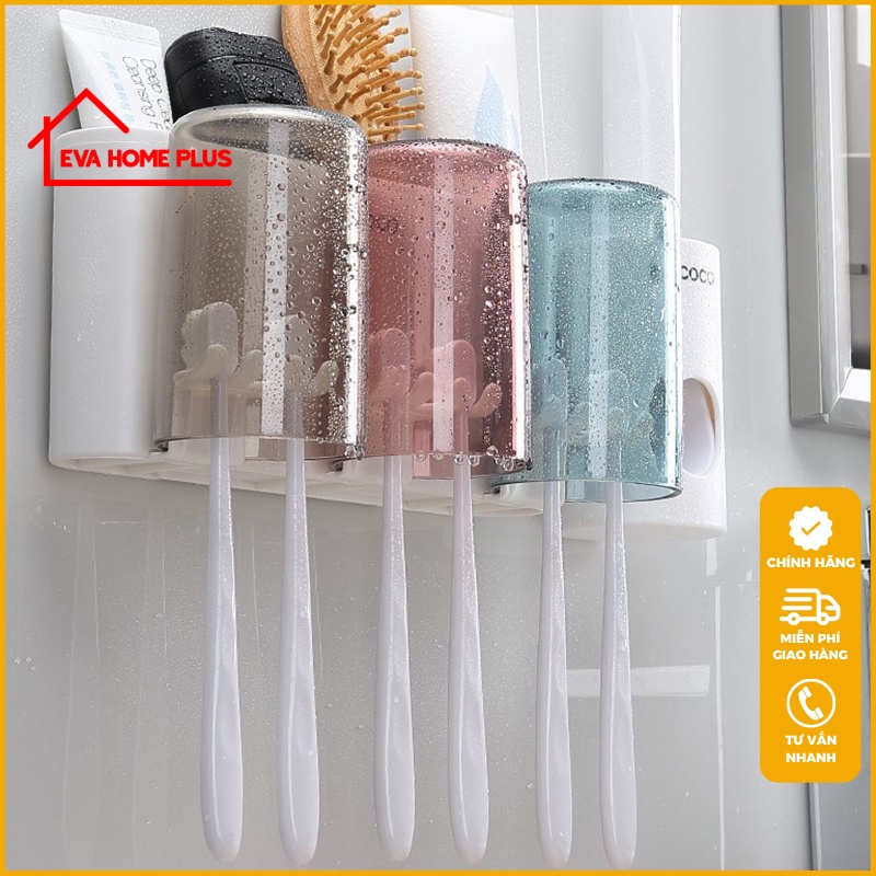 Kệ để bàn chải đánh răng dán tường ECOCO chính hãng, hộp đựng bàn chải đánh răng không khoan tường E1926