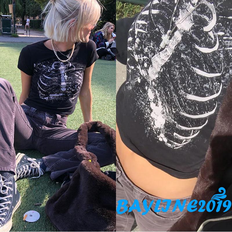 Áo Thun Nữ Ngắn Tay Cổ Tròn Thời Trang