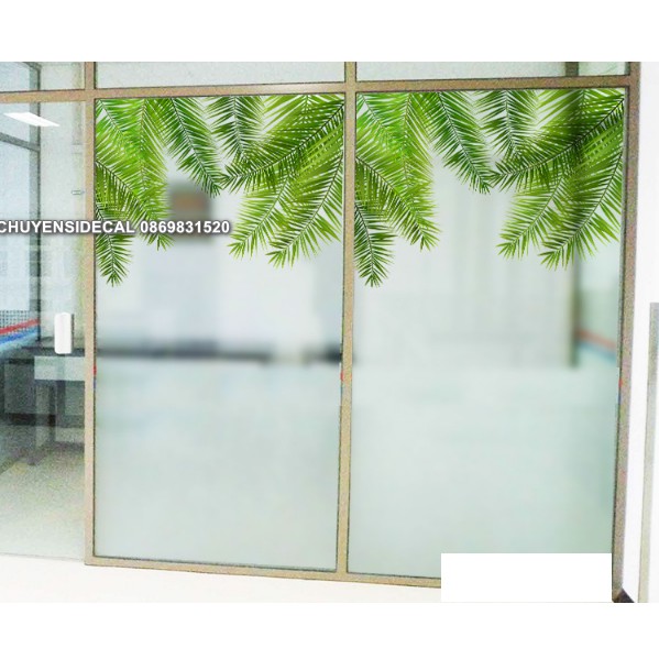 Decal Dán Kính Cao Cấp - Dây Leo Lá Mỏng ( 60x116cm )