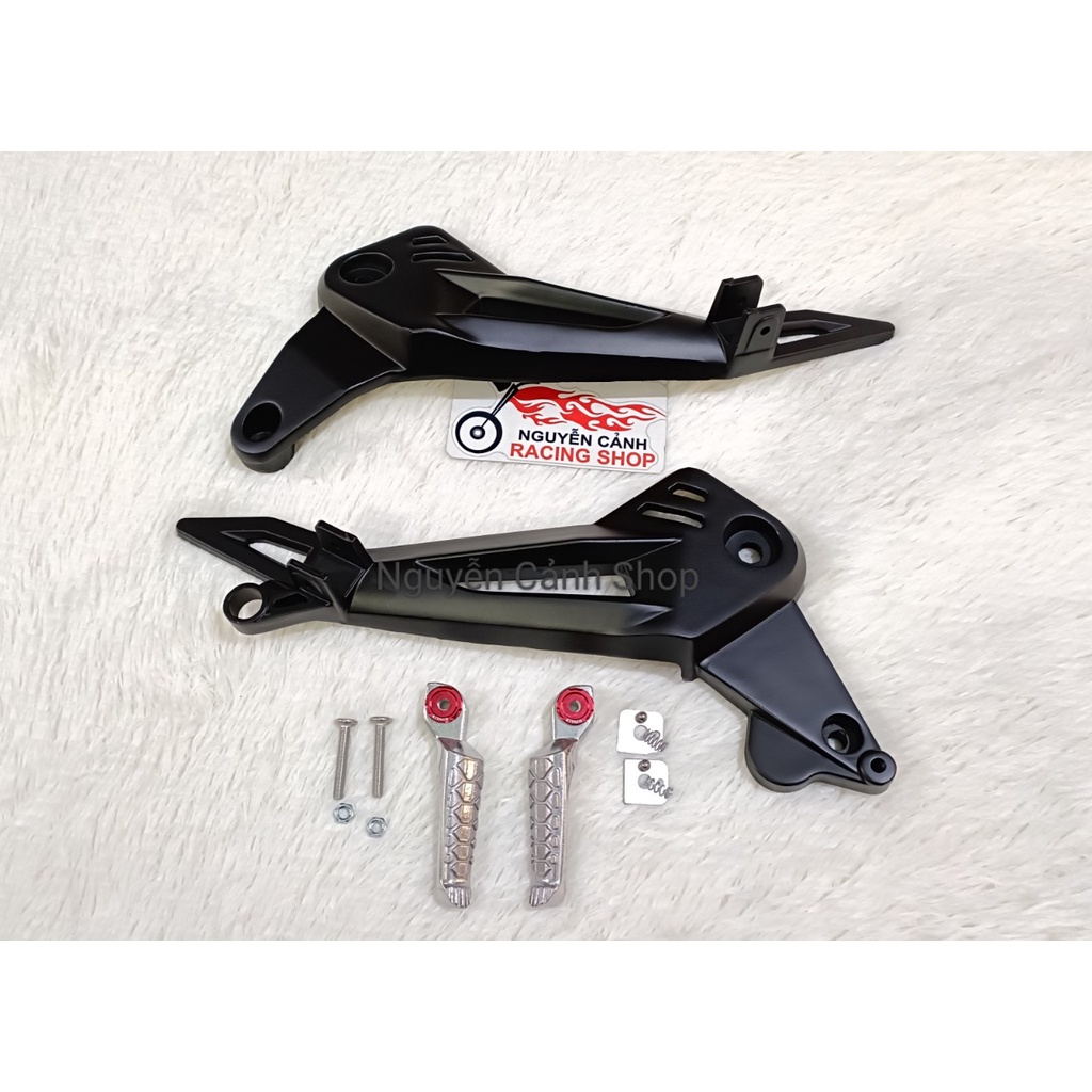 Gác chân Wave dream đùi gà đen có ốc xếp bật bi