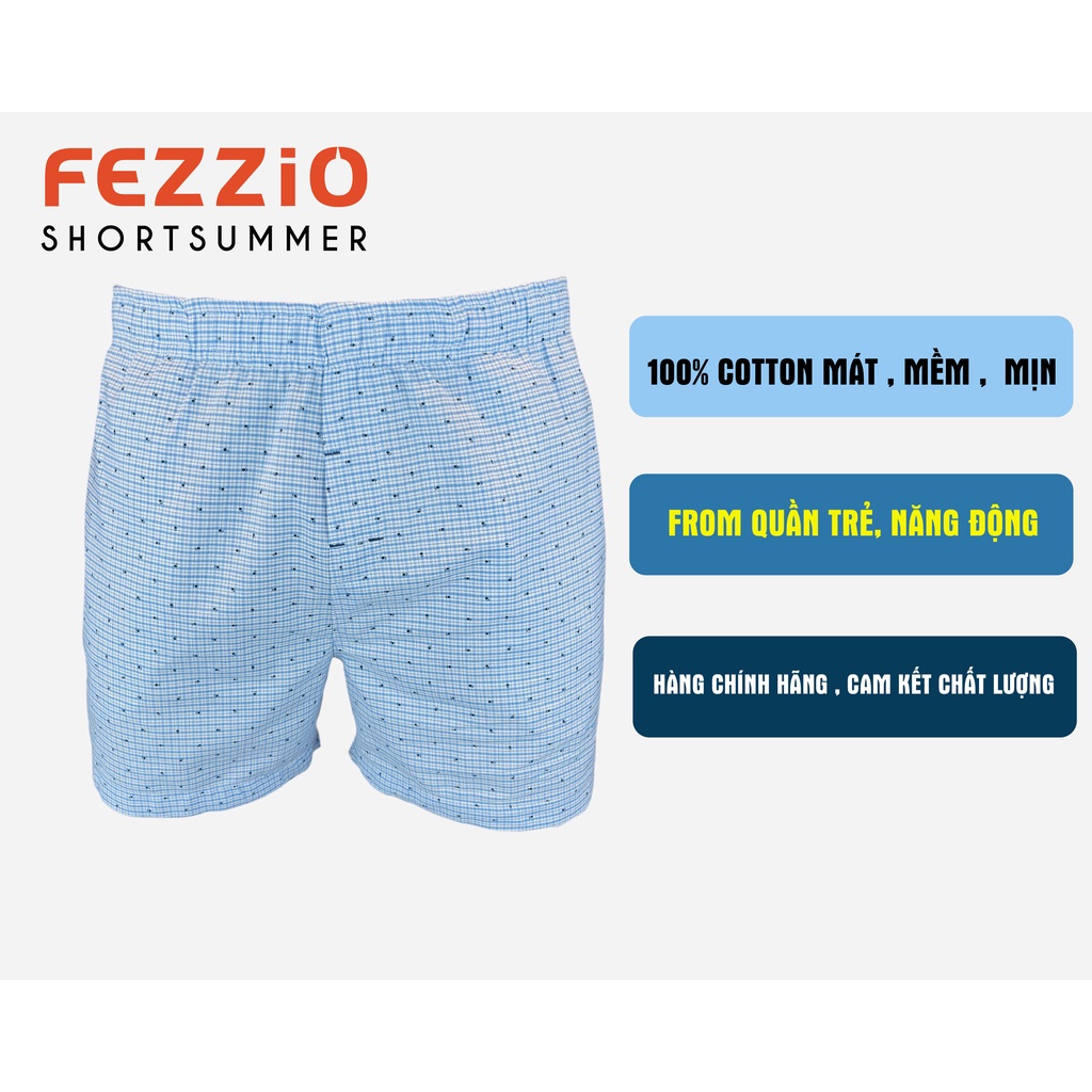 Quần đùi ngủ, quần dùi mặc nhà, quần đi biển, quần dùi nam kate 100% cotton thương hiệu Fezzio