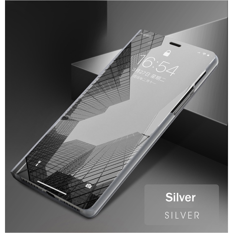 Ốp Điện Thoại Nắp Gập Tráng Gương Thông Minh Sang Trọng Chống Sốc Cho Xiaomi Redmi 10C 10 10A 9C 9A Poco M3Pro M3 Note 10 10S