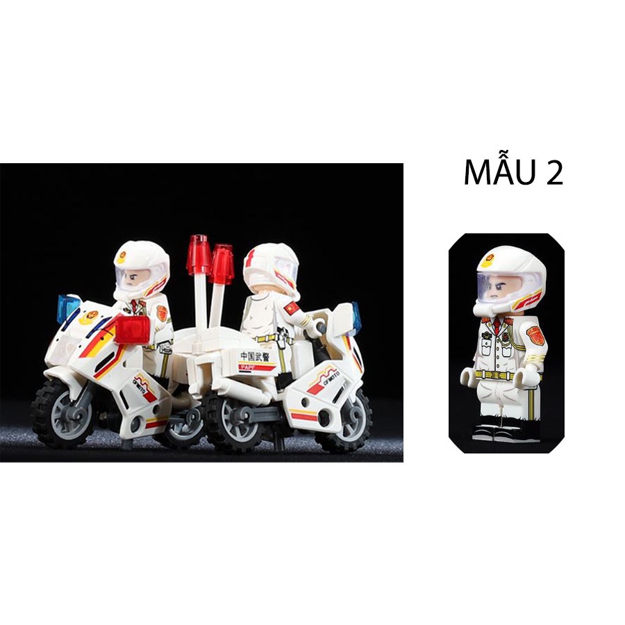 Đồ chơi lắp ráp swat army , mô hình lắp ghép quân sự - Cảnh sát giao thông + xe moto MFA TOY STORE