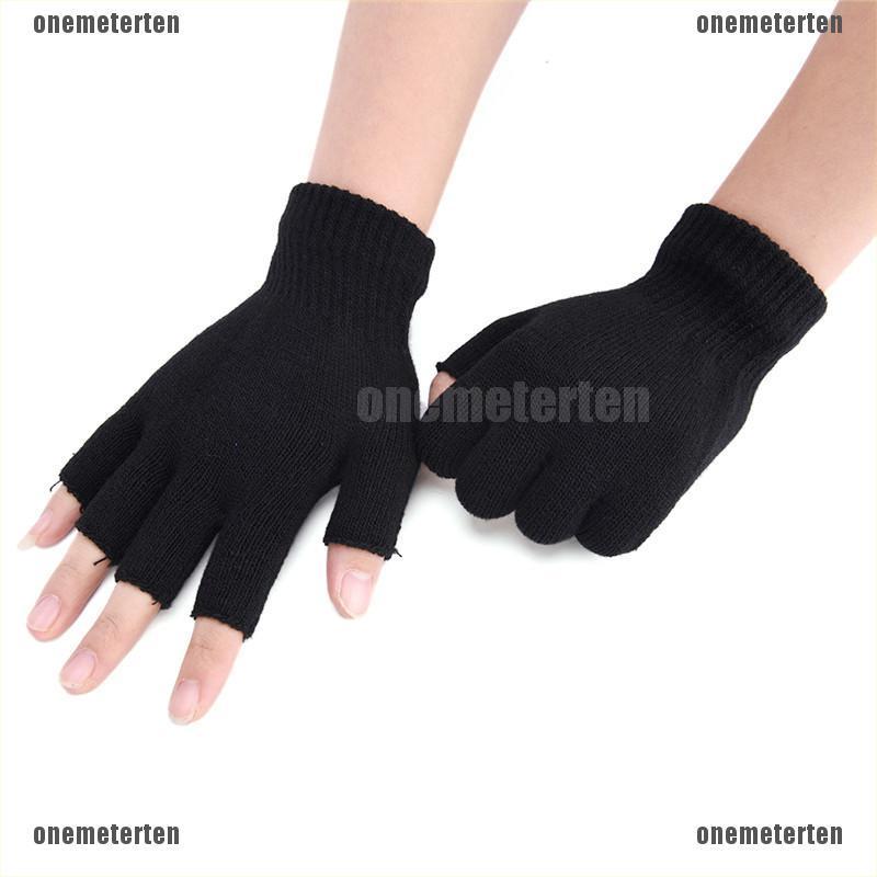 Găng tay len hở ngón đơn giản thời trang dành cho nam