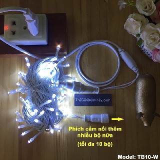 Đèn Nháy 10m dây Điện màu TRẮNG – CHỐNG NƯỚC