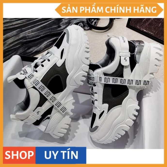 Giày thể thao độn đế gót nạm viền mới 2021_hàng sẵn