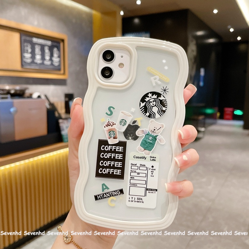 Ốp Điện Thoại Họa Tiết Gấu Hoạt Hình Starbucks Cho iPhone 13 12 11 Pro Max SE2020 X XR XS Max 8 7 Plus