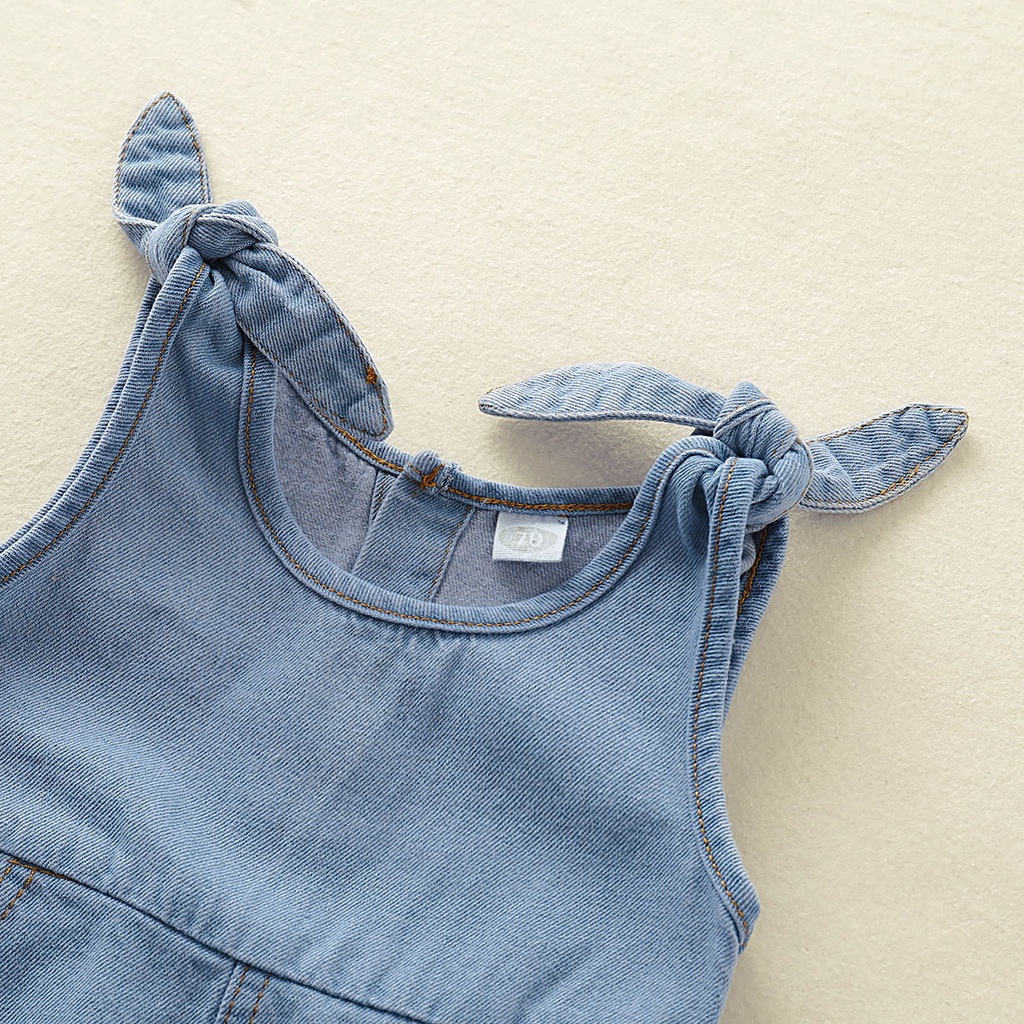 Áo liền quần MIKRDOO denim dễ phối đồ dành cho trẻ sơ sinh