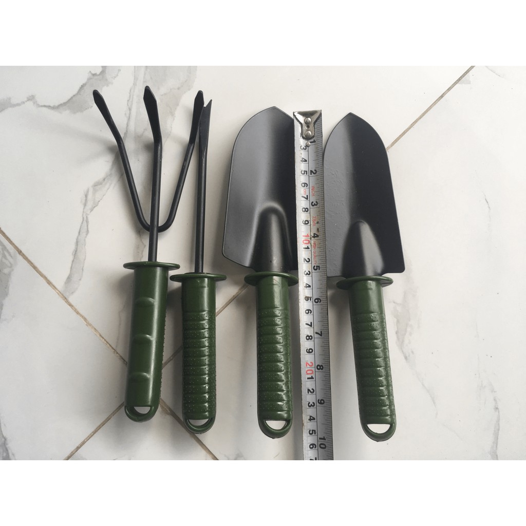 Bộ dụng cụ làm vườn 4 món - thép xanh - HV Store SZ674