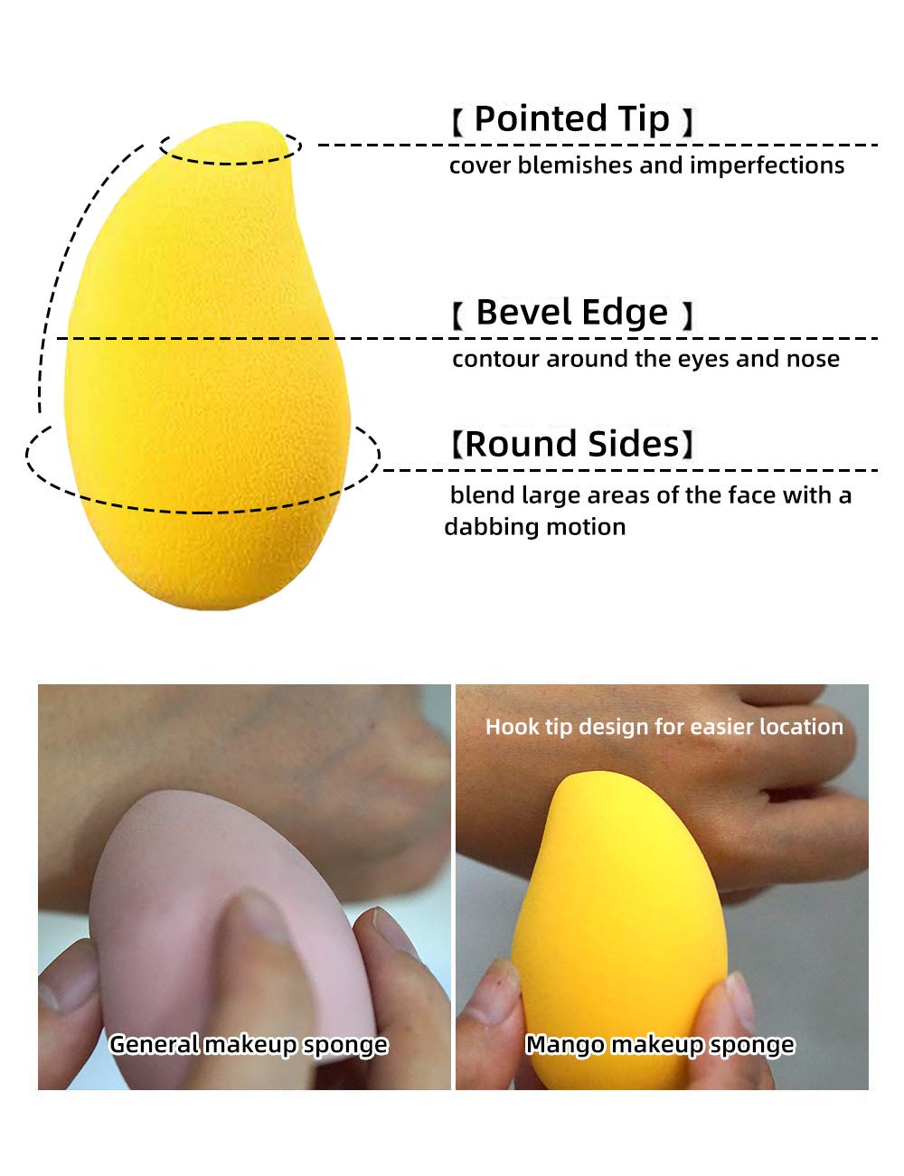 (Hàng Mới Về) Mút Trang Điểm Hình Quả Xoài Có Giá Đỡ Dùng Đánh Phấn Nền / Kem Bb | BigBuy360 - bigbuy360.vn