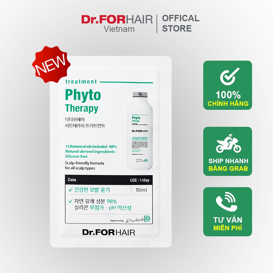 Dầu xả dành cho da nhạy cảm, dầu xả dưỡng tóc cho da đầu nhạy cảm Dr.FORHAIR Phyto Therapy Treatment gói 10ml