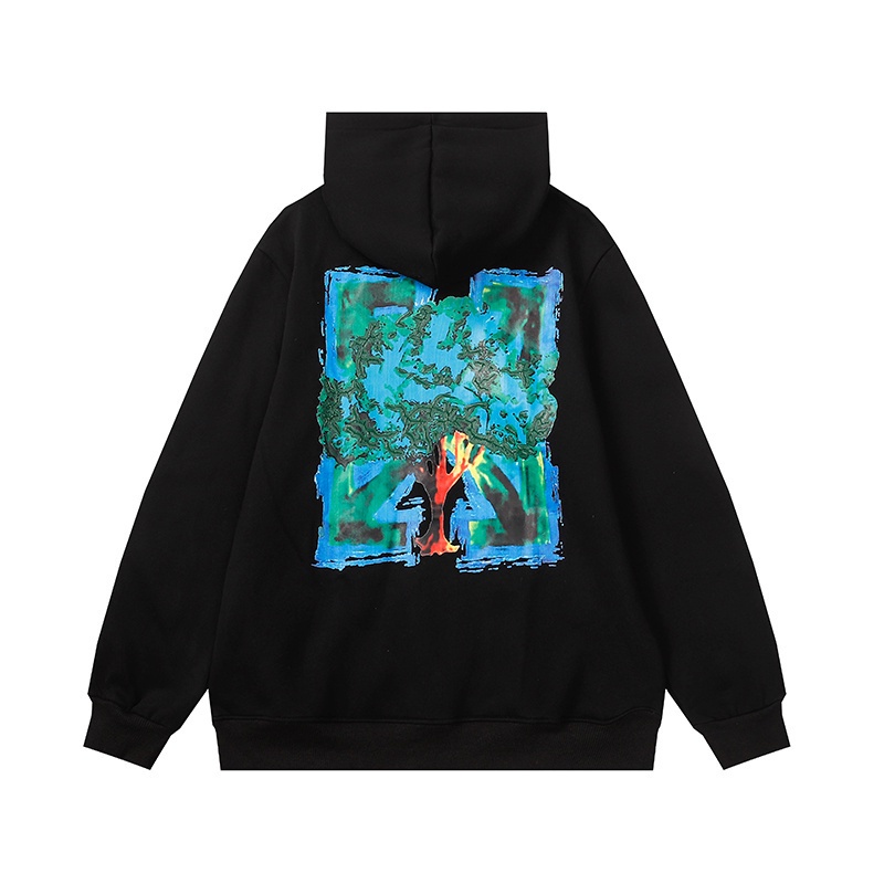 Hàng Có Sẵn Áo Hoodie Sweatshirt Chui Đầu Tay Dài In Hình Cây Graffiti Unisex