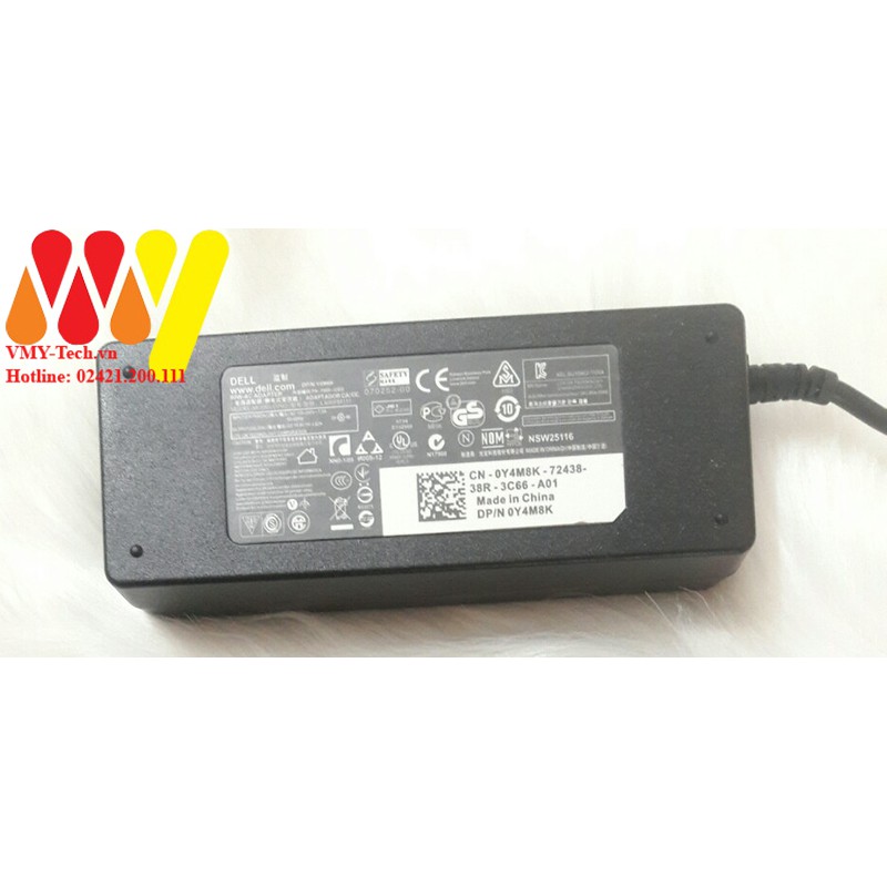 Sạc laptop Dell 19.5V 4.62A Chân Kim To - 3542 3543 3521 3757 7537 5447 5448 5547 5548 3330 Adapter Tặng kèm dây nguồn