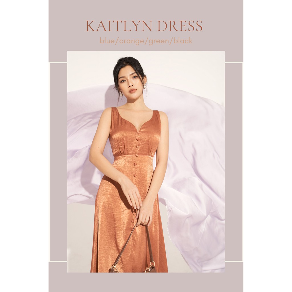 [26Studio] Đầm dài nhiều nút cổ V Kaitlyn Dress
