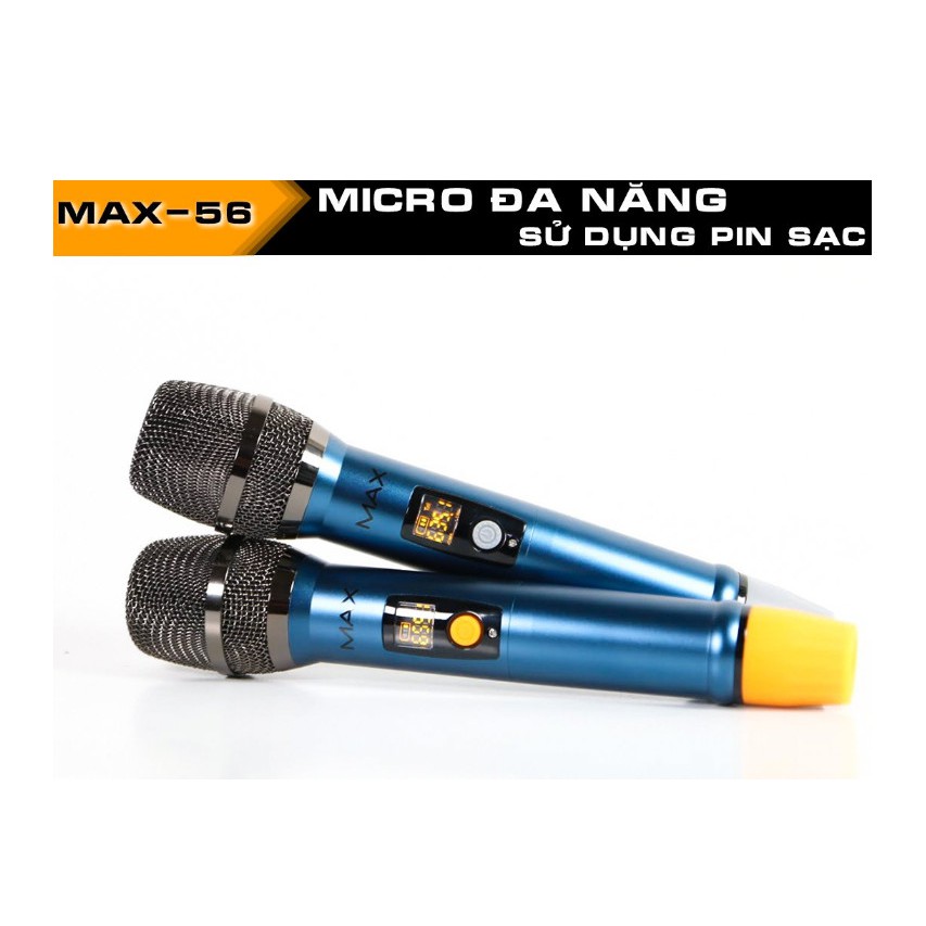 Micro không dây đa năng Max 56 - Hút âm tốt, chống hú hiệu quả
