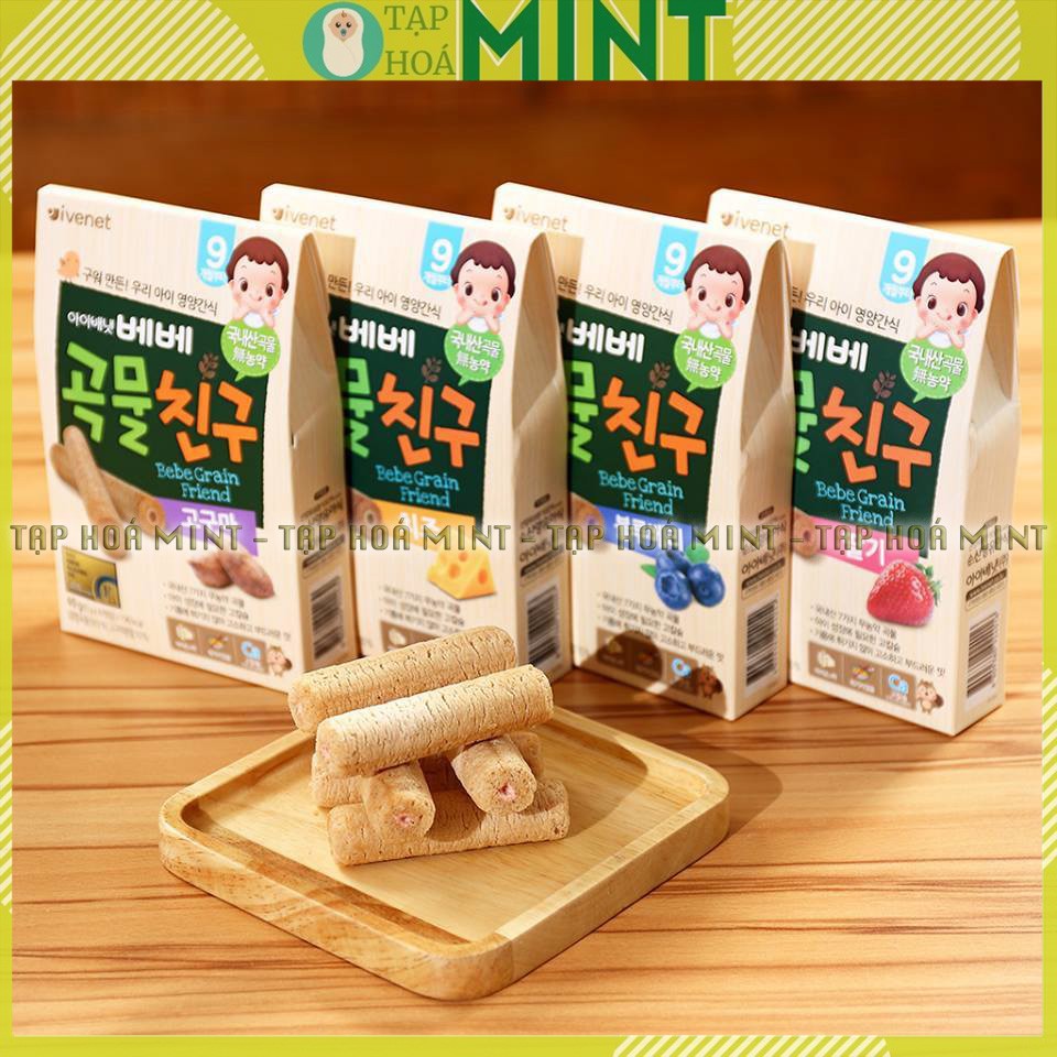 Bánh ngũ cốc hữu cơ Ivenet Hàn Quốc bổ sung canxi, bánh cho bé ăn dặm 9 tháng - Tạp hoá mint
