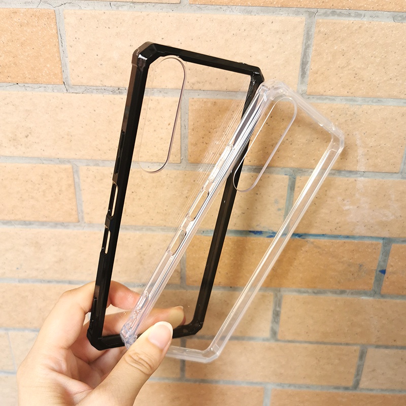 Ốp Điện Thoại Nhựa Cứng Viền Silicone Chống Sốc Trong Suốt Cho Sony Xperia 1 IV / 1IV / Xperia 10IV