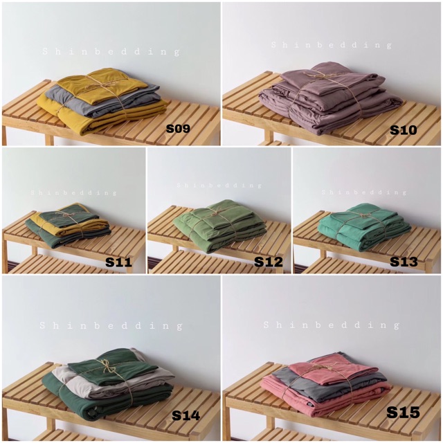 Set Chăn Ga Trơn Màu Cotton Thun Hàng Xuất Nhật Mềm Mịn Thoáng Mát Cực Sang Chảnh (Shinbedding.shop)