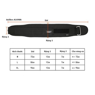 Đai lưng tập gym Aolikes A1698A