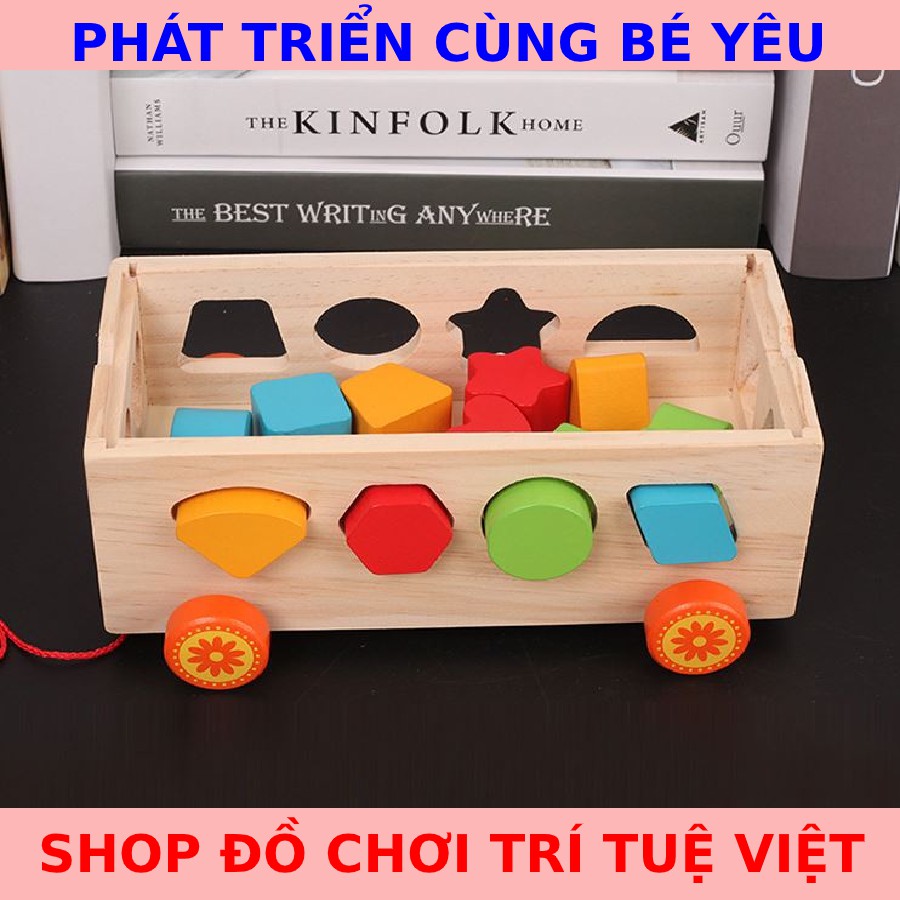 ✅PHÁT TRIỂN IQ CHO BÉ✅ ĐỒ CHƠI GỖ_THẢ HÌNH, SỐ VÀO XE KÉO NHIỀU MÀU SẮC