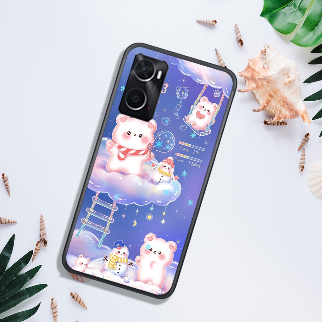 ỐP LƯNG OPPO A76 4G - REALME 9 4G - REALM E9i , IN HÌNH GẤU NÂU CHOCOLATE ĐÁNG YÊU.