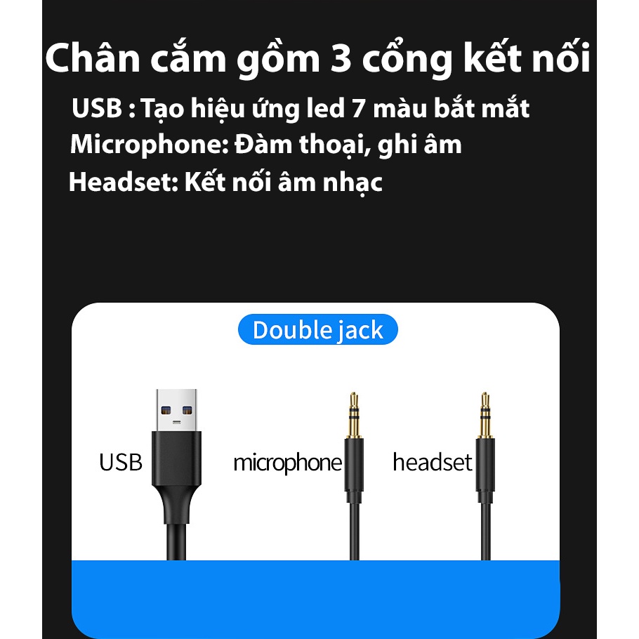 Tai Nghe Chụp Tai Gaming PC G80 Có Mic Có dây Máy Tính Chơi Game thủ Chuyên Dụng Có Đèn Led Nhiều Màu