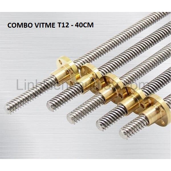 Combo Vitme T12, đai ốc T12 (Bước 8) Dài 40cm