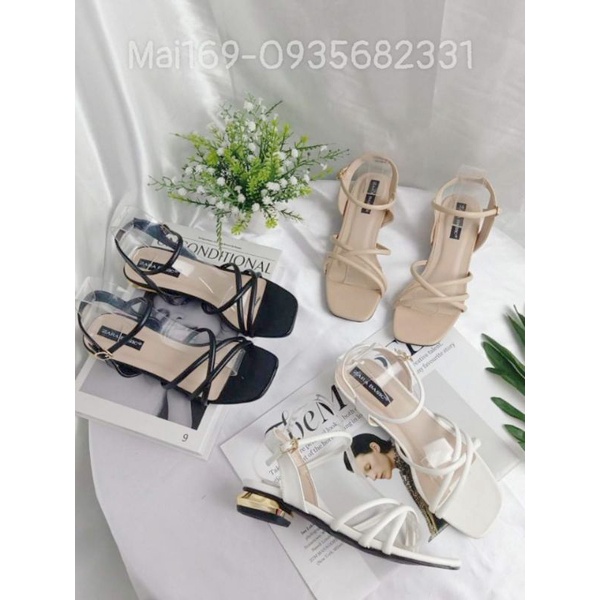 Sandal 3 quai chéo MAILIAA gót vàng 2 phân đế loại 1