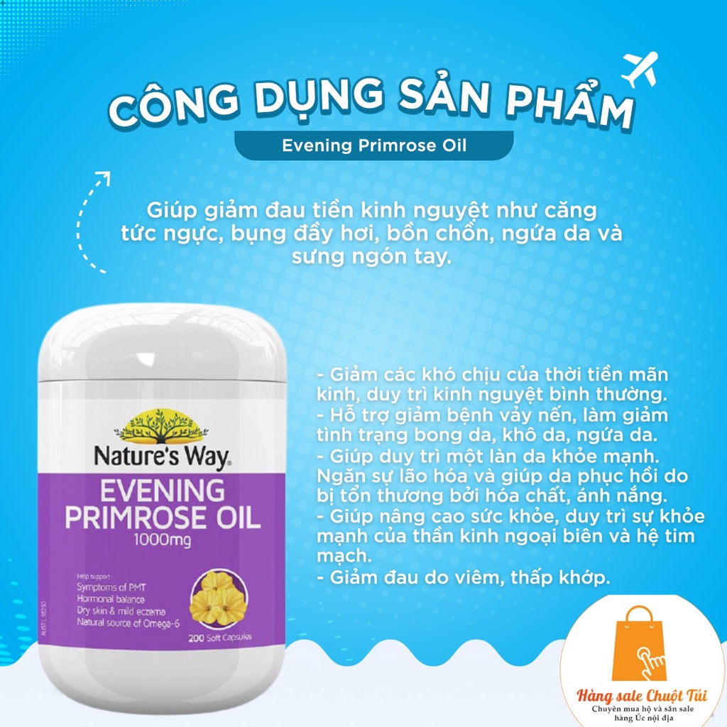 Tinh dầu hoa anh thảo Nature's Ways Úc - Hàng Úc nội địa đủ bill