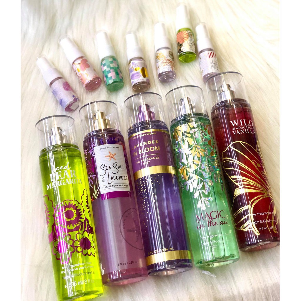[Link 1/3-TRIAL SIZE-ĐỦ MÙI] Xịt Thơm Toàn Thân Bath And Body Works Body Mist (10ml)