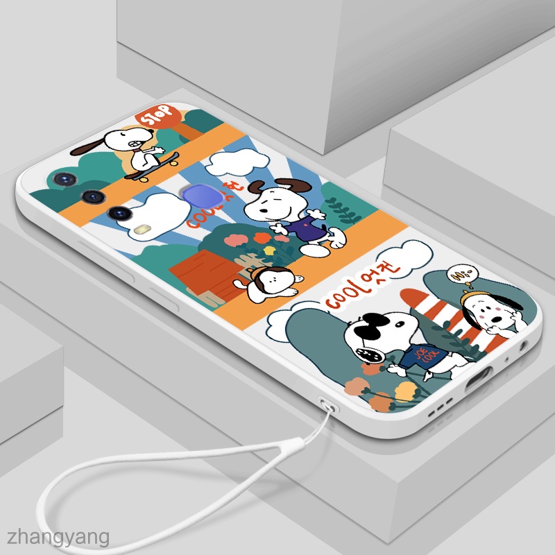 Ốp Điện Thoại Silicon In Hình Snoopy Có Dây Đeo Cho vivo y11 y12 y15 y17 y19 y31